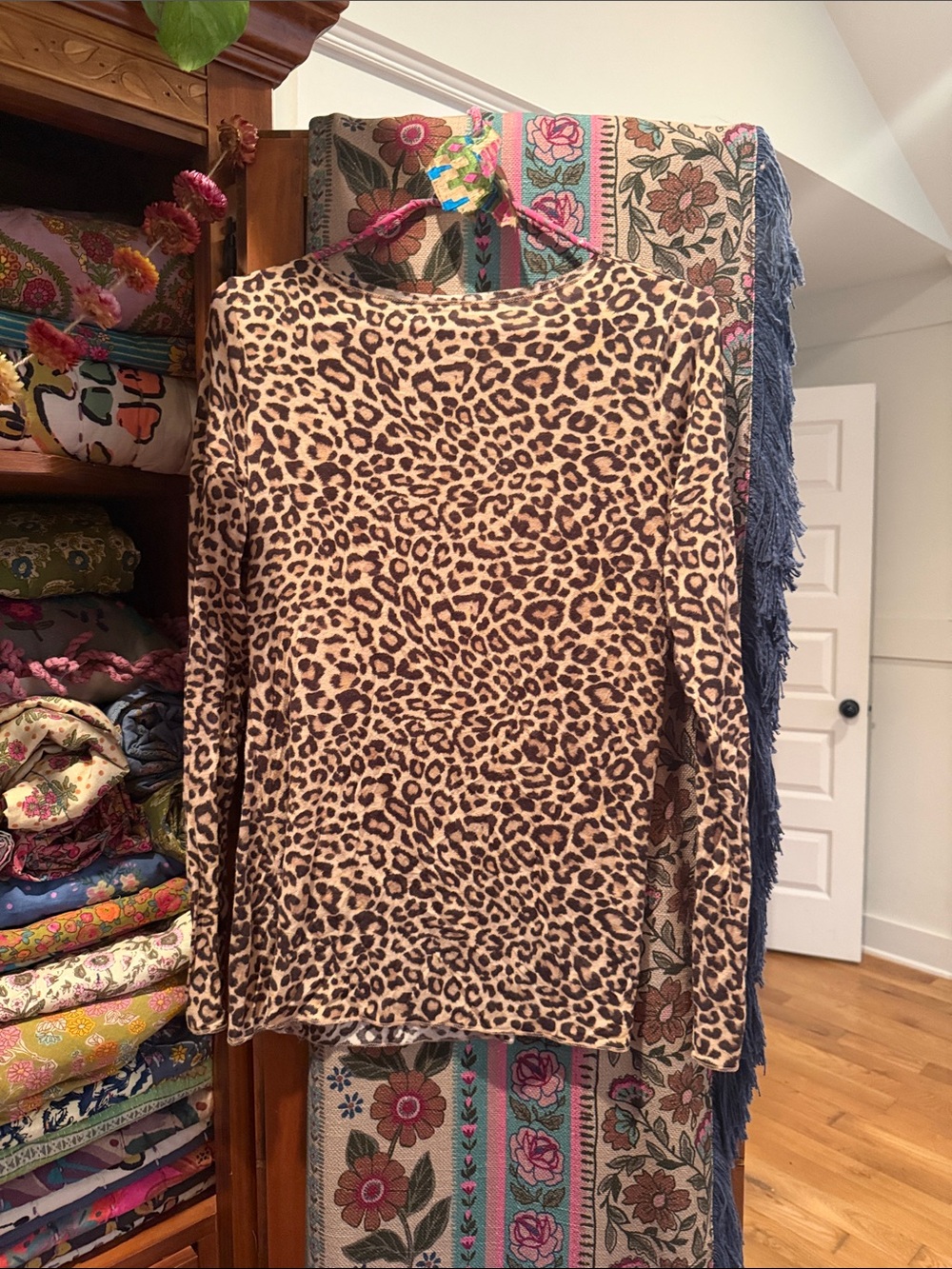 Intimissimmi Leopard Print Long Sleeve Top - Neutral Tan & Brown